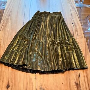 love J Metallic Gold A-Line Skirt